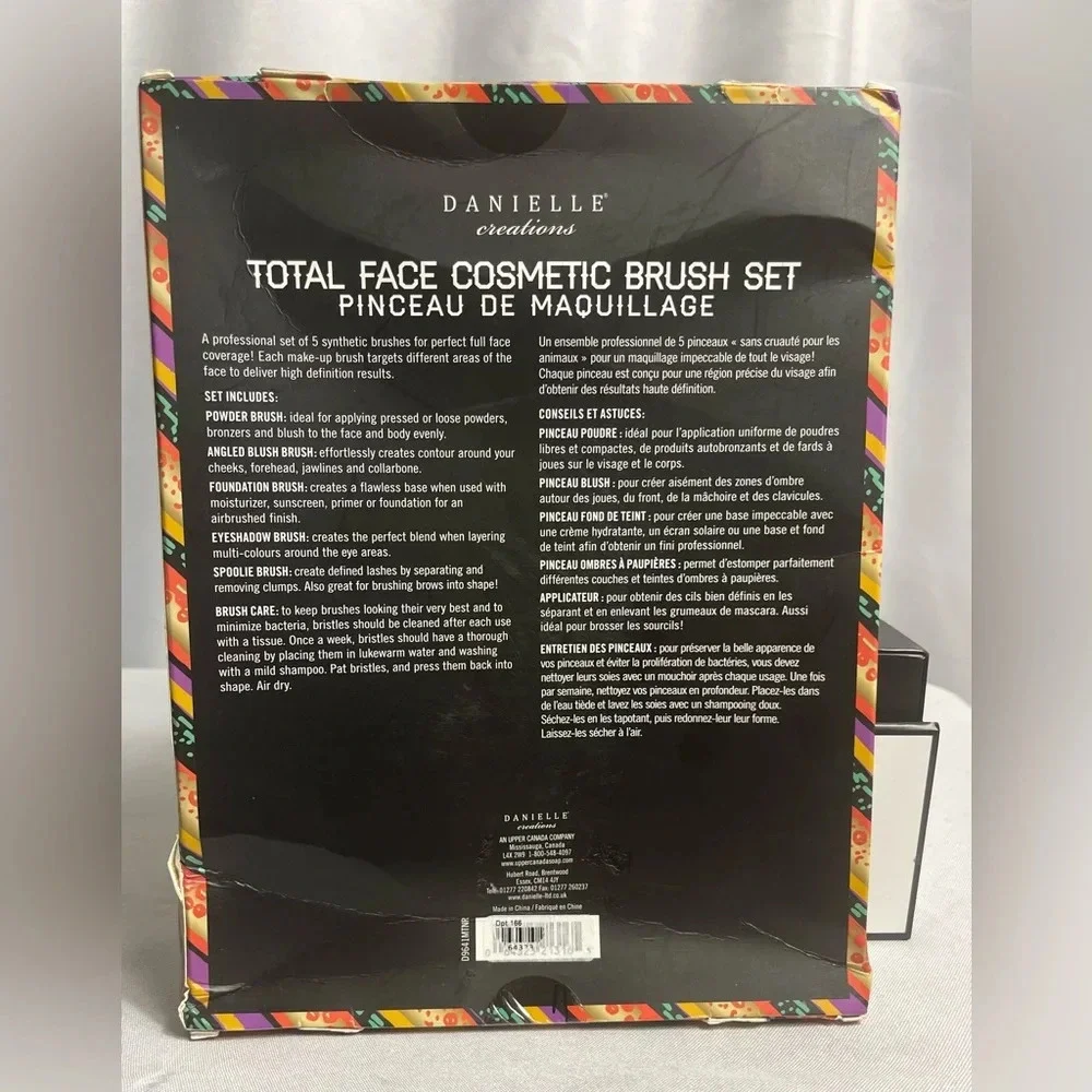 Danielle Creations Total Face Cosmetic Brush Set 5 Brushes Brand New In Box